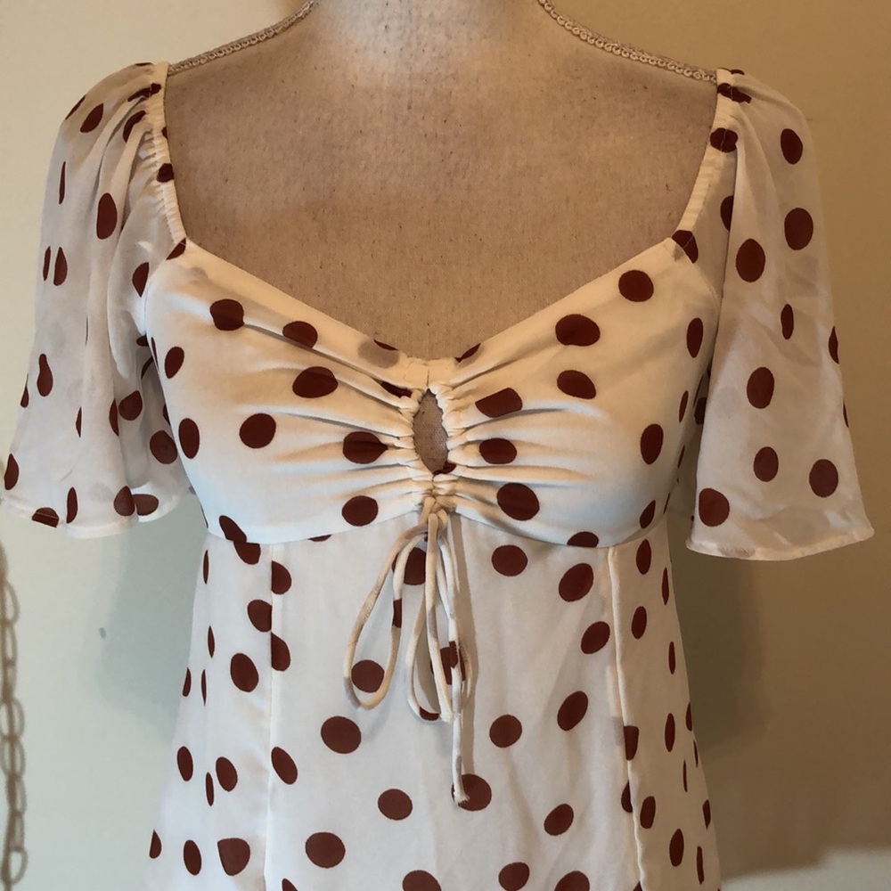 Abercrombie And Fitch Polka Dot Flutter Sleeve Mi… - image 5